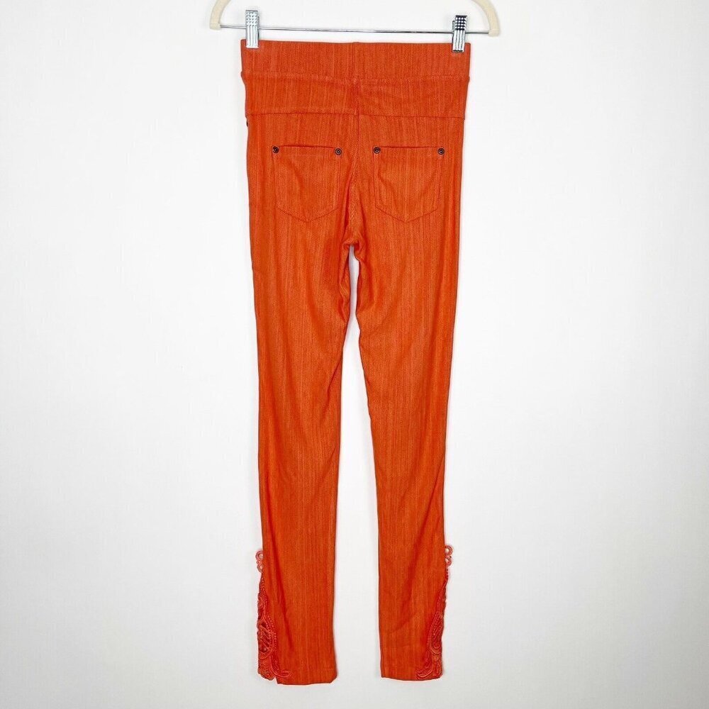 Simply Southern Orange Leggings Womens Size Small Medium Crochet - Picture 6 of 11